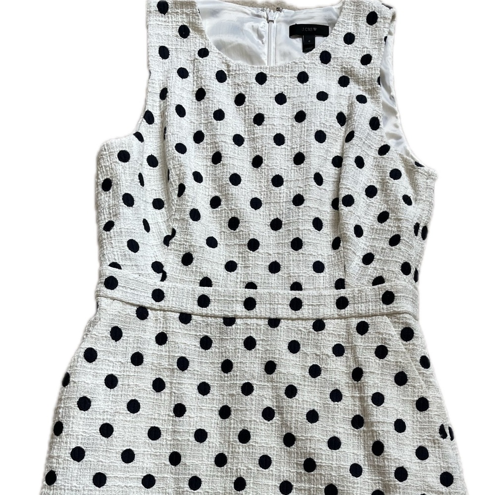 J. Crew Black and White Polka Dot Pencil Dress